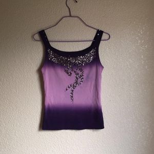 purple handmade beaded shirt